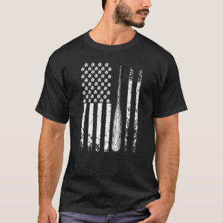 T-shirt Drapeau De Baseball Usa Baseball Vintage