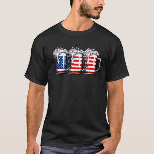 T-shirt Drapeau De Bière Américain 4 Juillet    Merica Boi