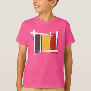 T-shirt Drapeau de brosse de la Belgique