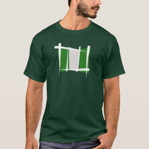 T-shirt Drapeau de brosse du Nigéria