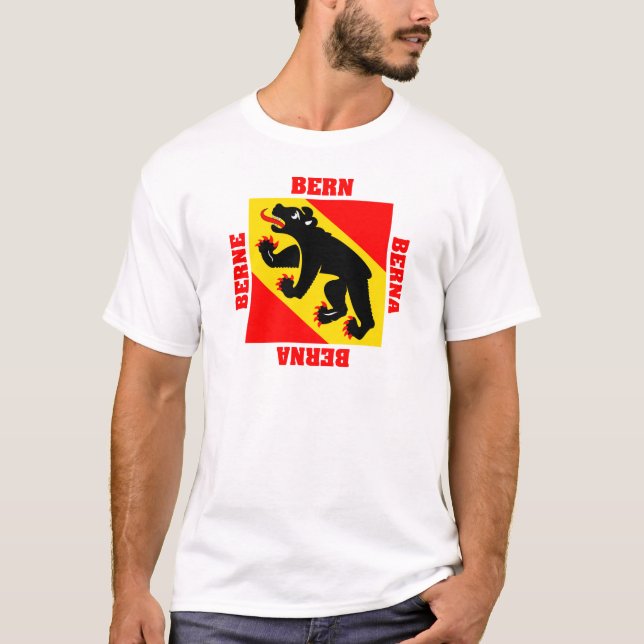 T-shirt Drapeau de canton de Berne Suisse (Devant)