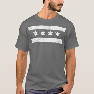 T-shirt Drapeau de Chicago blanc alternatif