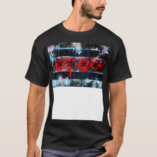 T-shirt Drapeau de Chicago - Peinture de Spray