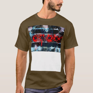 T-shirt Drapeau de Chicago - Peinture de Spray