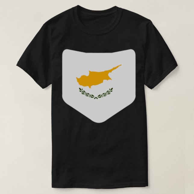 T-shirt Drapeau de Chypre avec poche imprimée du drapeau c (Design devant)