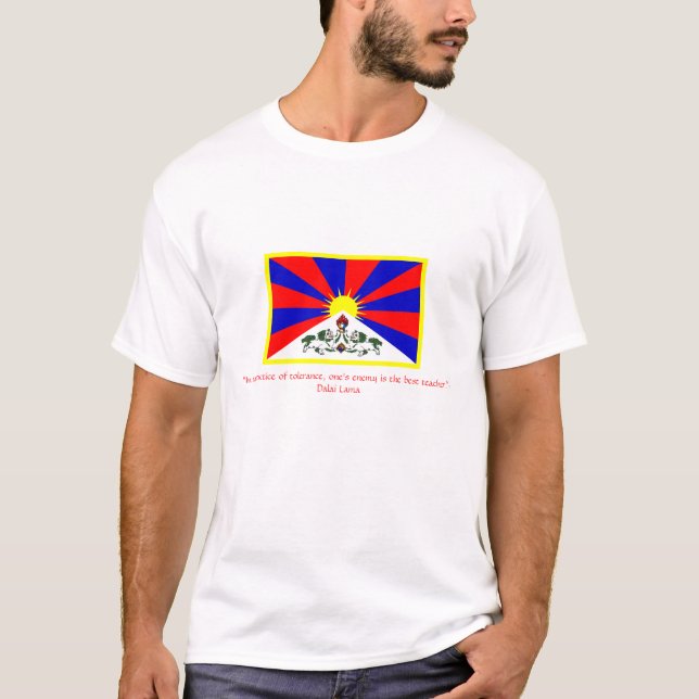 T-shirt Drapeau de citation Dalaï lama du Thibet (Devant)