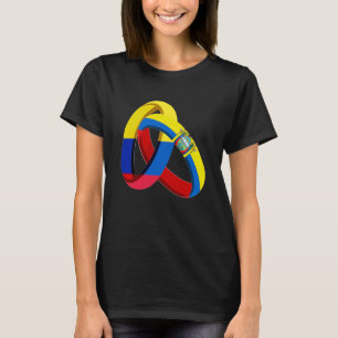 T-shirt Drapeau de Colombie Equateur Mariage de mariage de