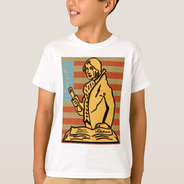 T-shirt Drapeau de Colonial de Thomas Jefferson (Devant)