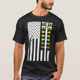 T-shirt Drapeau de course Drag Racer American Drag Racer D