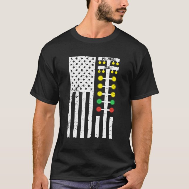 T-shirt Drapeau de course Drag Racer American Drag Racer D (Devant)