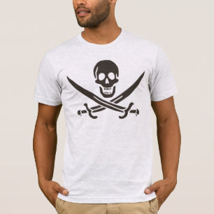 T-shirt Drapeau de crâne obsidien Drapeau de pirate Calico