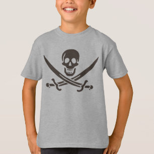 T-shirt Drapeau de crâne obsidien Drapeau de pirate Calico