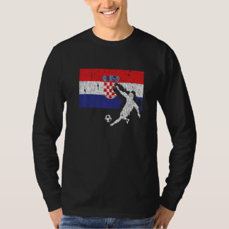 T-shirt Drapeau de Croatie, Vintage en état de détresse Pr