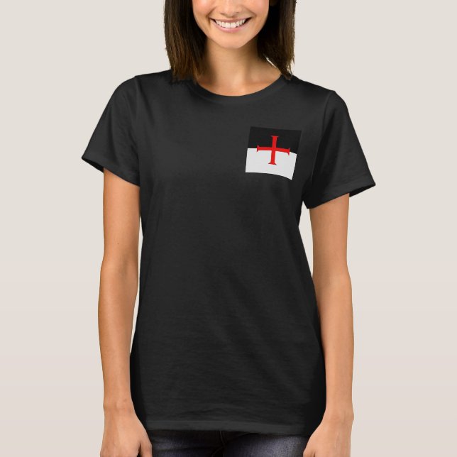 T-shirt Drapeau de croix des Templiers médiévaux (Devant)