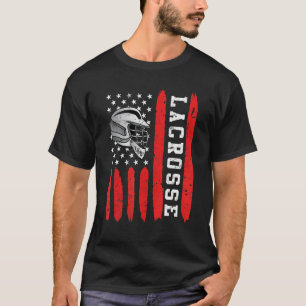 T-shirt Drapeau de crosse Joueur de crosse US