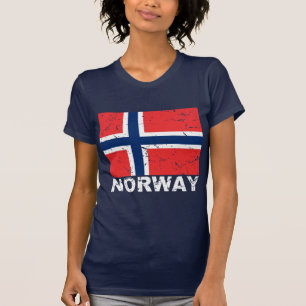 T-shirt Drapeau de cru de la Norvège