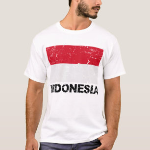 T-shirt Drapeau de cru de l'Indonésie