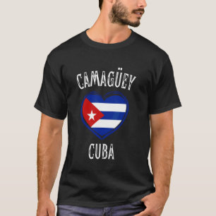 T-shirt Drapeau de Cuba Cœur Ville de Camagüey