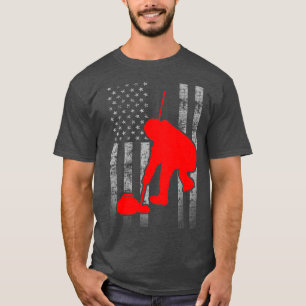 T-shirt Drapeau de curling avec balai
