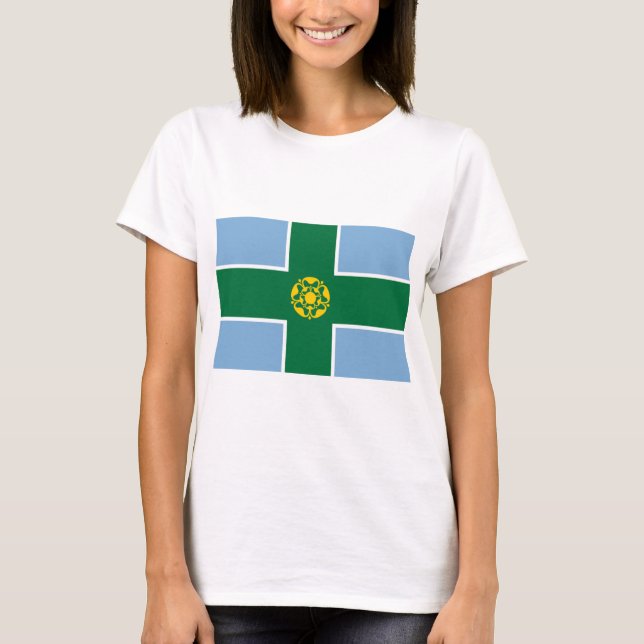 T-shirt Drapeau de Derbyshire (Comté d'Angleterre, Royaume (Devant)