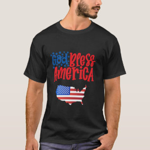 T-shirt Drapeau de Dieu béni America USA