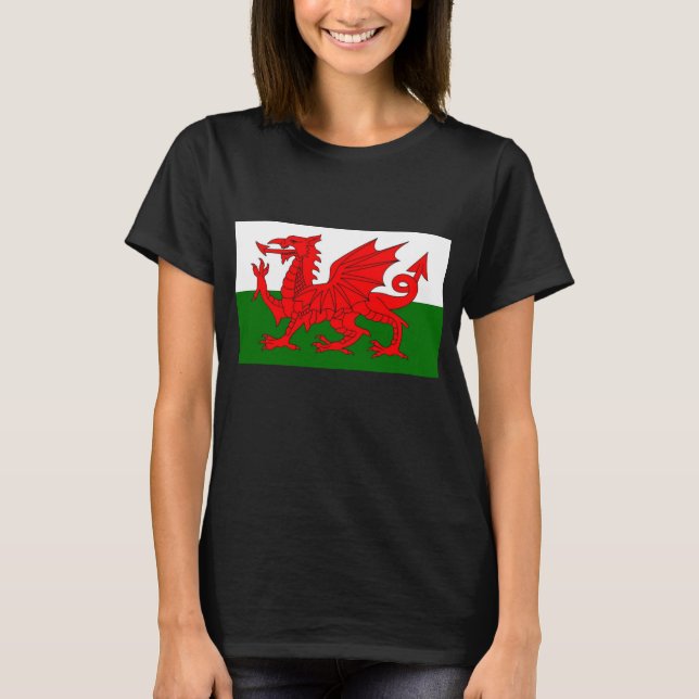 T-shirt Drapeau de dragon de rouge du Pays de Galles (Devant)
