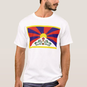 T-shirt Drapeau de drapeau de lion du Thibet ou de la