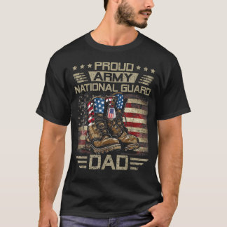 T-shirt Drapeau de famille américain fier papa de la Garde
