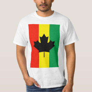 T-shirt Drapeau de feuille d'érable de reggae de Rasta