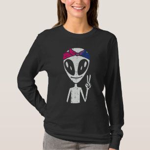 T-shirt Drapeau de fierté Bi de la paix extraterrestre bis
