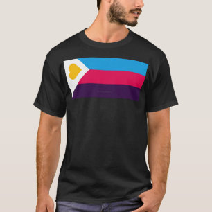 T-shirt Drapeau de fierté de la polyamorie tricolore de Sl