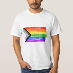 T-shirt Drapeau de fierté de progrès peint