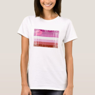 T-shirt Drapeau de fierté lesbienne au rouge à lèvres