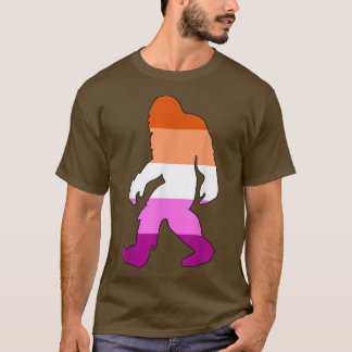 T-shirt Drapeau de fierté lesbienne Bigfoot Sasquatch LGBT