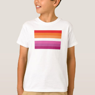 T-shirt Drapeau de fierté lesbienne (Coucher de soleil)