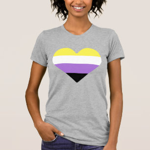T-shirt Drapeau de fierté non binaire cœur