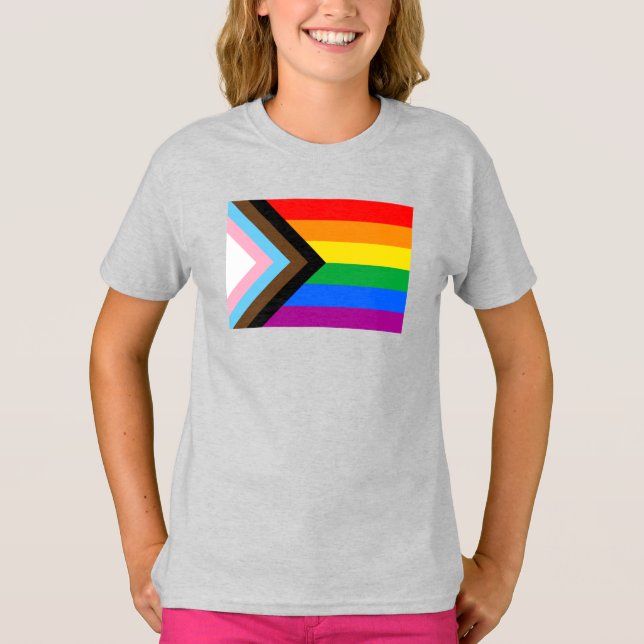 T-shirt Drapeau de fierté progressiste LGBTQ+ (Devant)