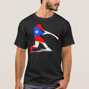 T-shirt Drapeau de frapper de baseball de Porto Rico Boric
