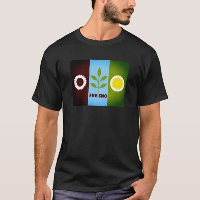 T-shirt Drapeau de Fresno, Californie (Devant)