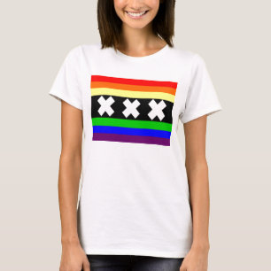 T-shirt Drapeau de gay pride d'Amsterdam