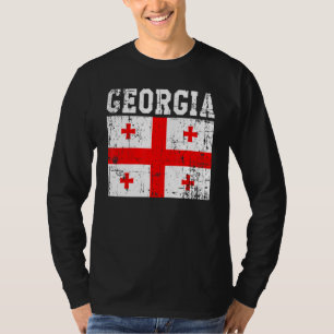 T-shirt Drapeau de Géorgie Vintage rétro Roches géorgienne