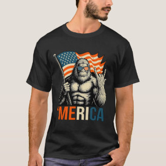 T-shirt Drapeau de gorille ‘merica Lunettes de soleil drôl