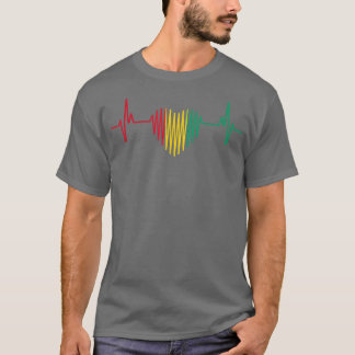 T-shirt Drapeau de Guinée Design Heartbeat