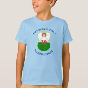 T-shirt Drapeau de Hanukkah de l'ange gallois Personnalisé