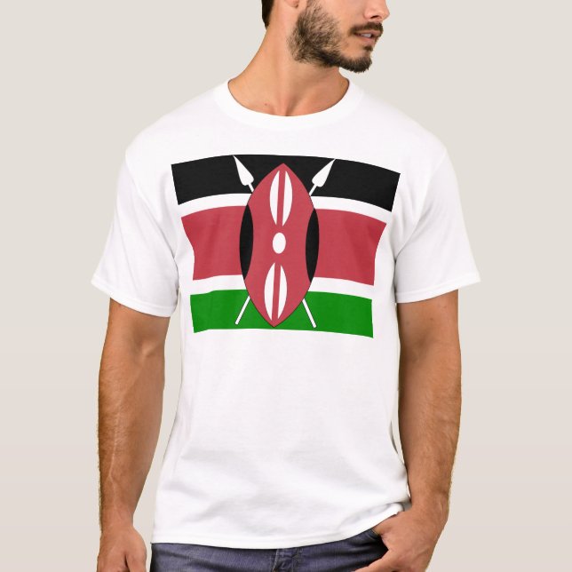 T-shirt Drapeau de haute qualité du Kenya (Devant)