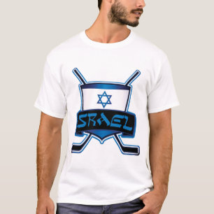 T-shirt Drapeau de hockey sur glace de l'Israël