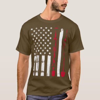 T-shirt Drapeau de jardinage USA Fière Gardener américain 