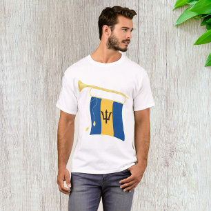 T-shirt Drapeau de la Barbade avec Bugle Patriotique Caraï