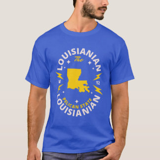T-shirt Drapeau de la carte de l'État de Louisiane