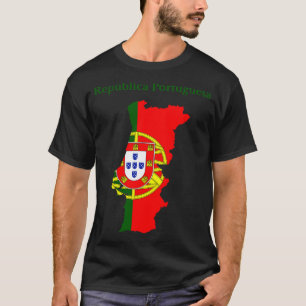 T-shirt Drapeau de la carte Portugal